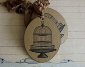 Vintage Birdcage Gift or Merchandise Tags by avintageobsession on etsy