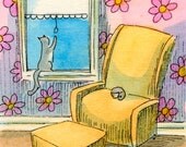 Original ACEO Painting -- Living room