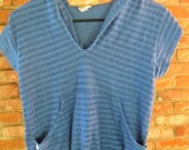 VINTAGE 70s surf top... terrycloth with a hood