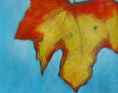 Print - 11 x 14  A Time for Change - Maple Leaf Contemporary Print from original painting by Christi Dreese
