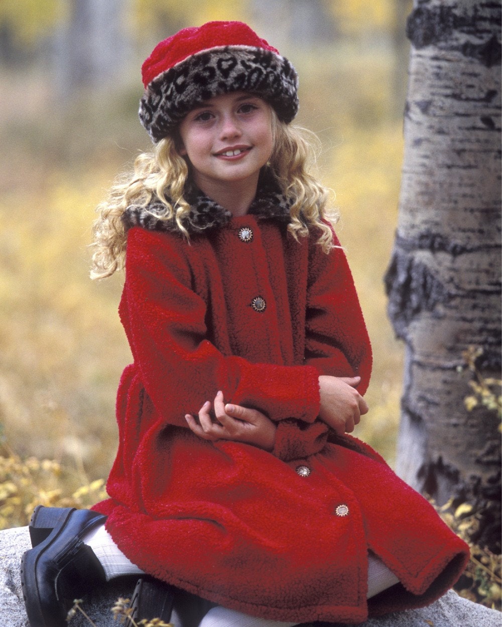 Boutique Designer Berber Coat Dress with Leopard Faux Fur Trim