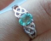 SALE (was 32.00) Apatite Celtic Knot Sterling silver ring