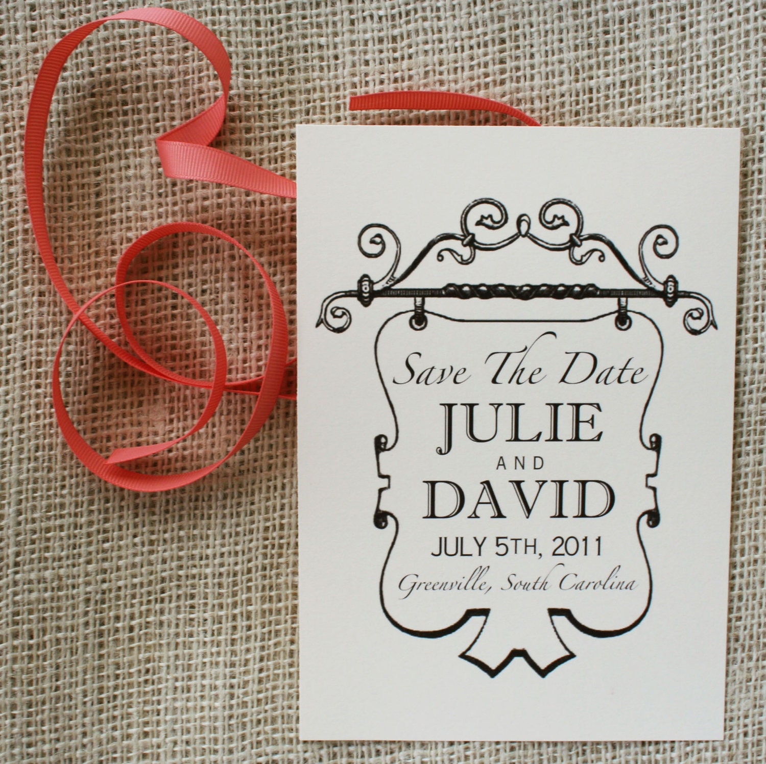 Rustic Vintage Inspired Save the Date Card