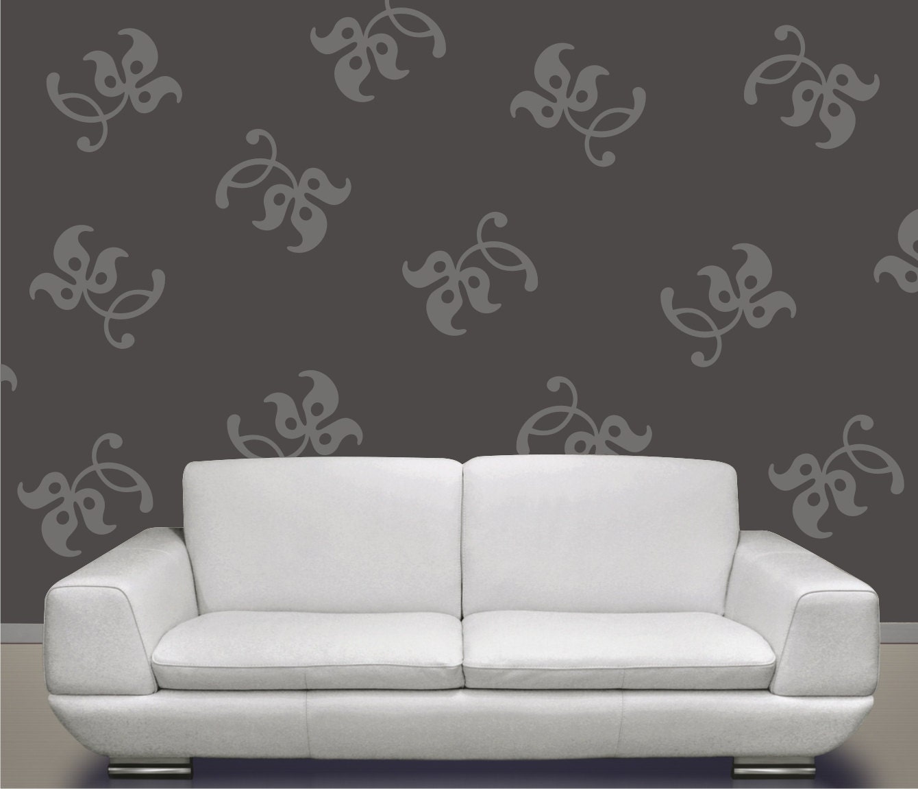 Swirl Flower Design 12 Graphics Set - Vinyl Wall Decals Stickers Patterns, Flowers patterns wall decal sticker