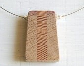 Wood Necklace // Reclaimed Wine Vat Oak and Douglas Fir Pendant
