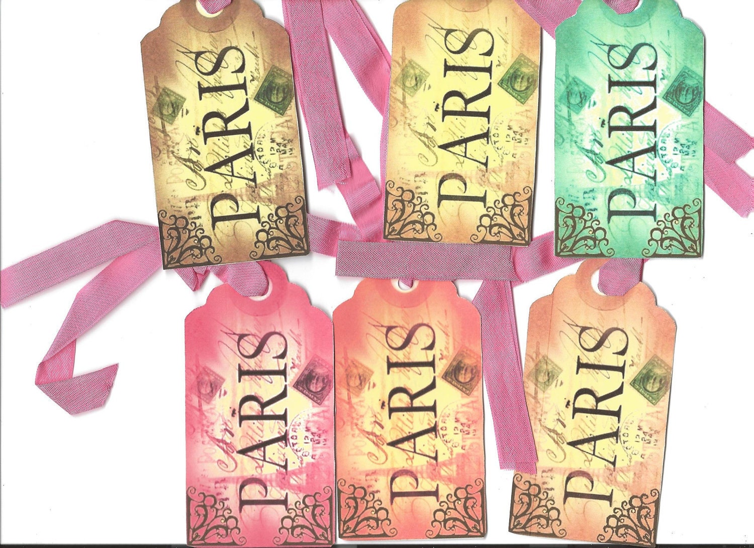 Paris  Gift  Tags  With  Lace