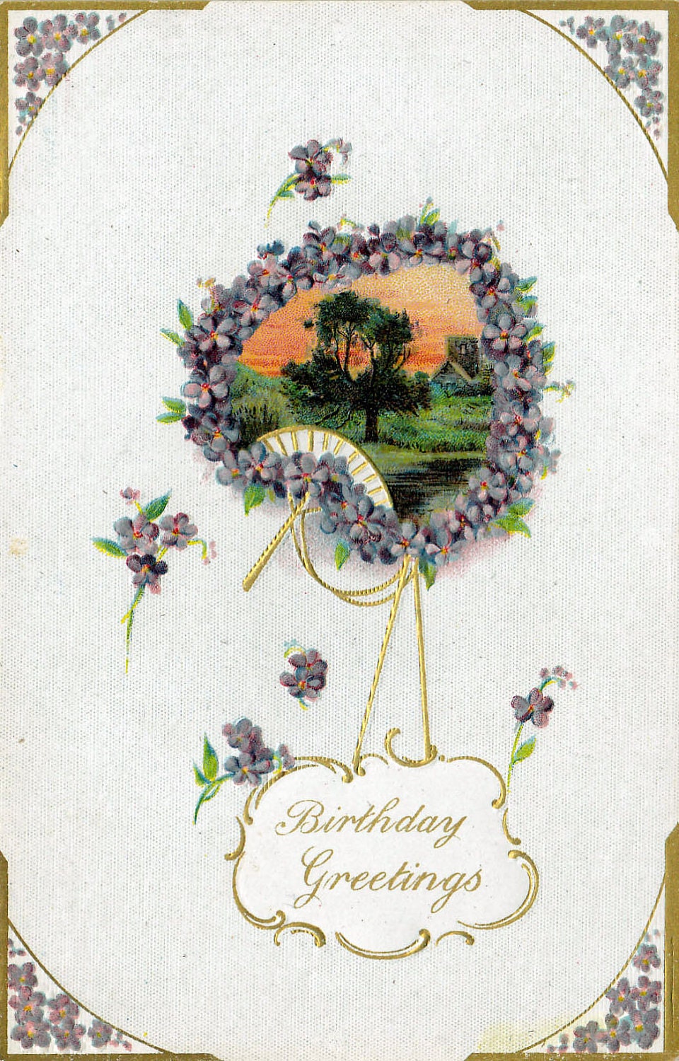 Vintage Embossed Birthday Greetings Postcard Early 1900's (fpc299)