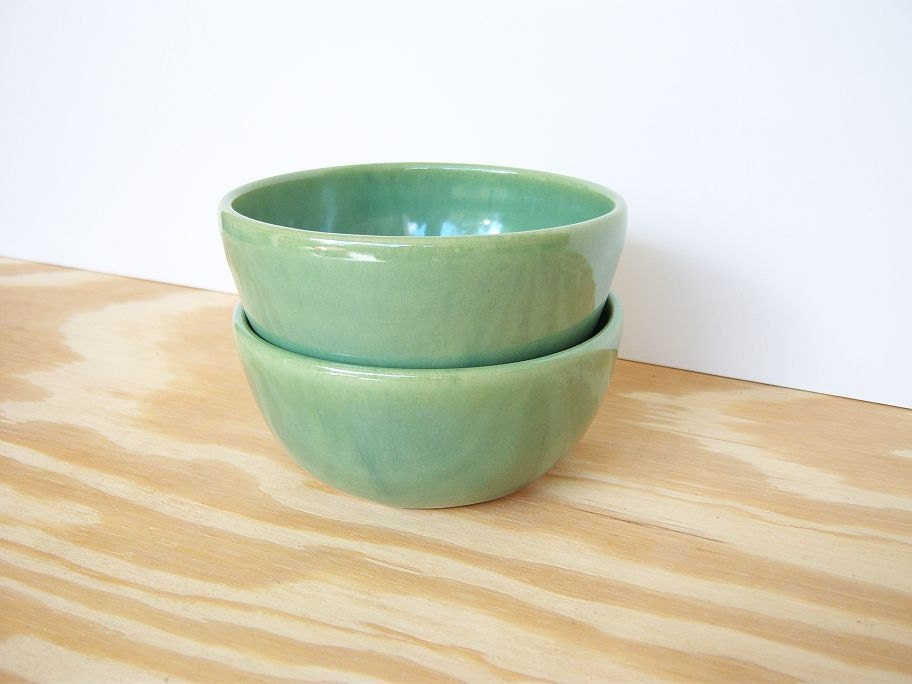 Green Porcelain Bowls - Set of 2