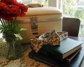 Gray Flourish Cotton Bow Tie