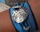 Inspirational Quote Jewelry, Not All Who Wander Are Lost, Wanderlust Wrap Bracelet, Eco Friendly Jewelry Gift, Recycled Silver Toggle Clasp
