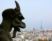 The Gargoyles of Notre Dame & the Eiffel Tower, Paris France - 11x14 Fine Art Print