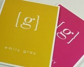personalized stationery set note cards -your name your initial monogram (8) CHOOSE color