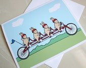 Bunny Rabbit Notecards - Bicycling Bunnies (Set of 12)