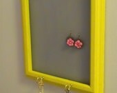 Bright Yellow Framed Jewelry Holder