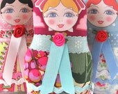 SALE - Matryoshka Russian Doll with blonde hair - Petite size