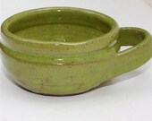Shaving Mug in Stoneware with Bright Green Glaze