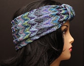 Multicolored Blue Flame Headband Turban