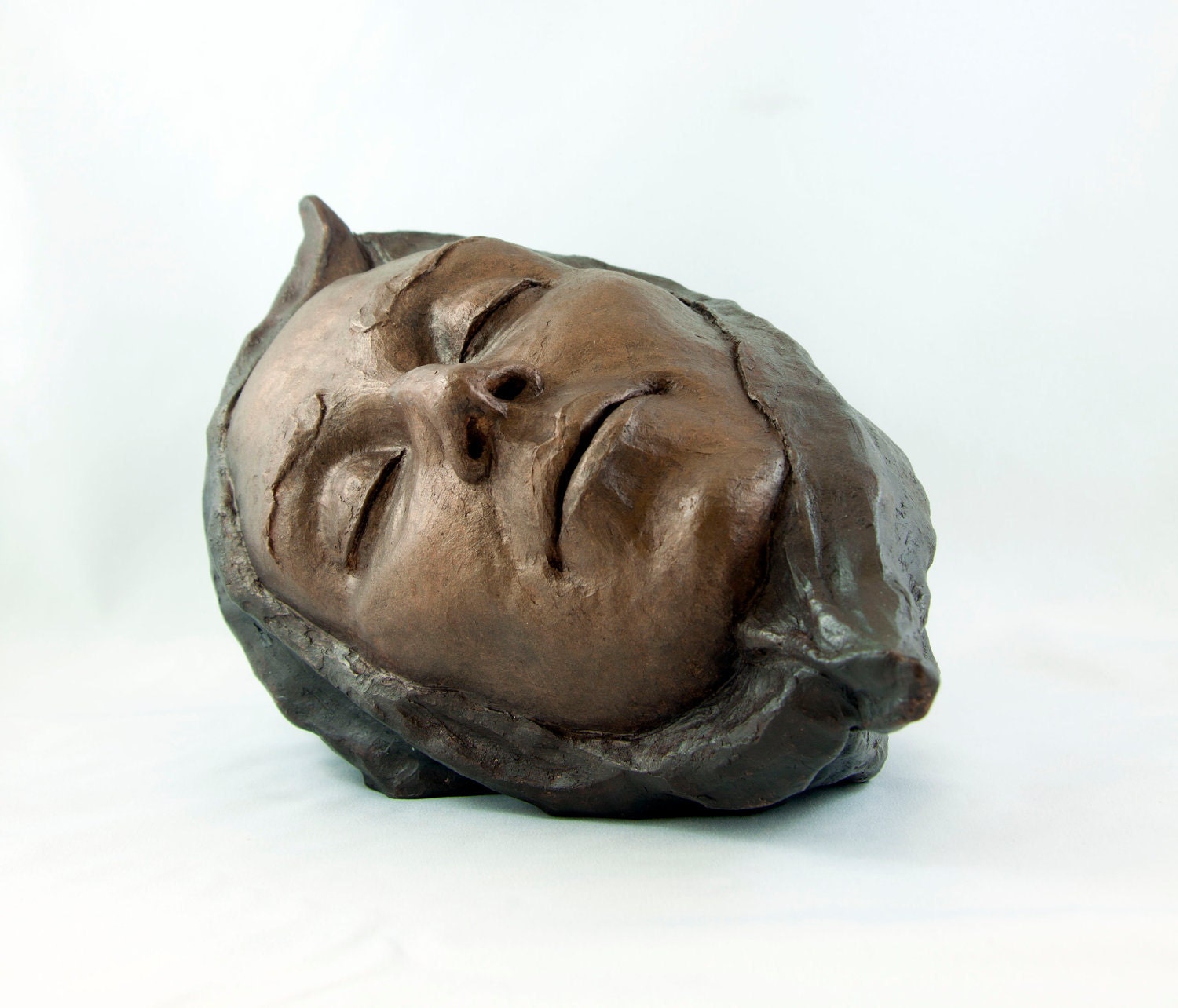 Original Ceramic Sculpture - seed pod head - Pod III