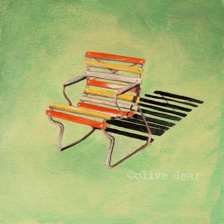 art print, retro, garden chair, mid century