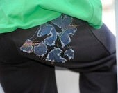 Organic Yoga / Karate Pants Infused with Denim - Black or Natural - Sizes 6-12 mo, 12-18 mo, 18-24 mo, 2T, 3T, 4T