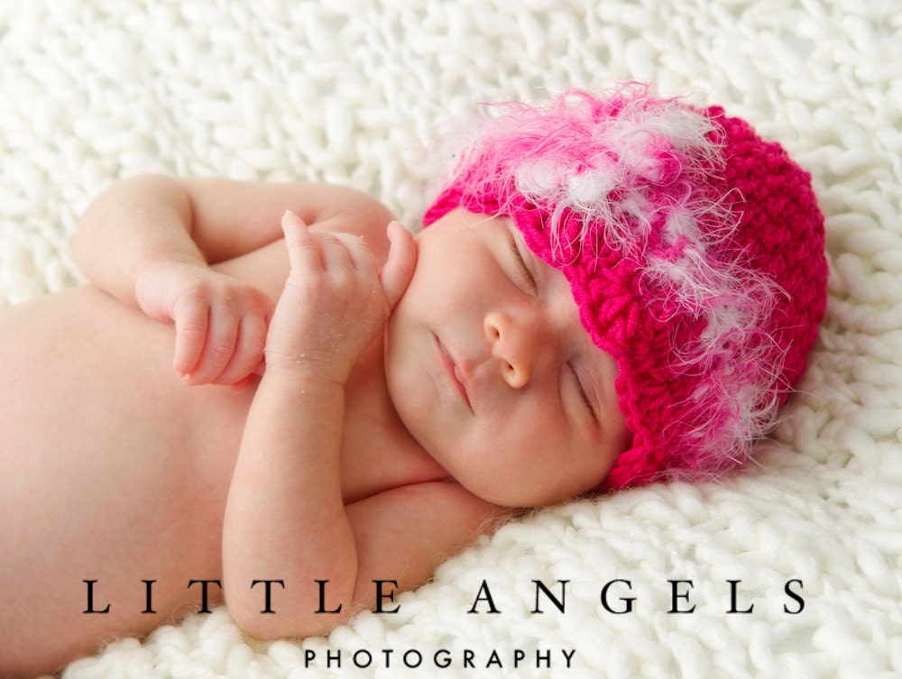 Cotton Candy Beanie and Flower Crochet Pattern (382)