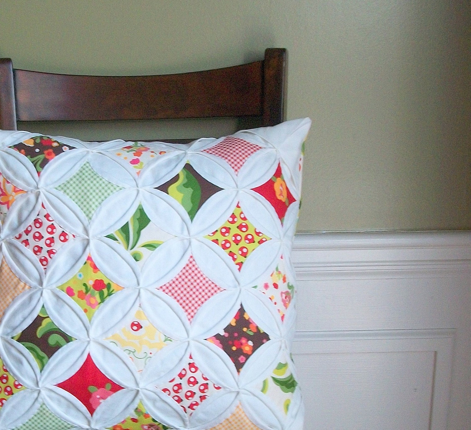 Decorative Pillow Cover Cathedral Window Moda Oops A Daisy - 18 Inch