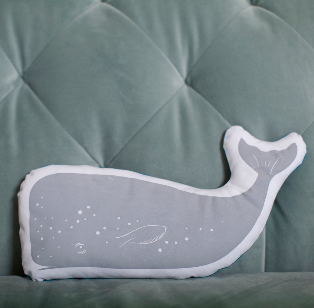 whale stuffie . organic . grey