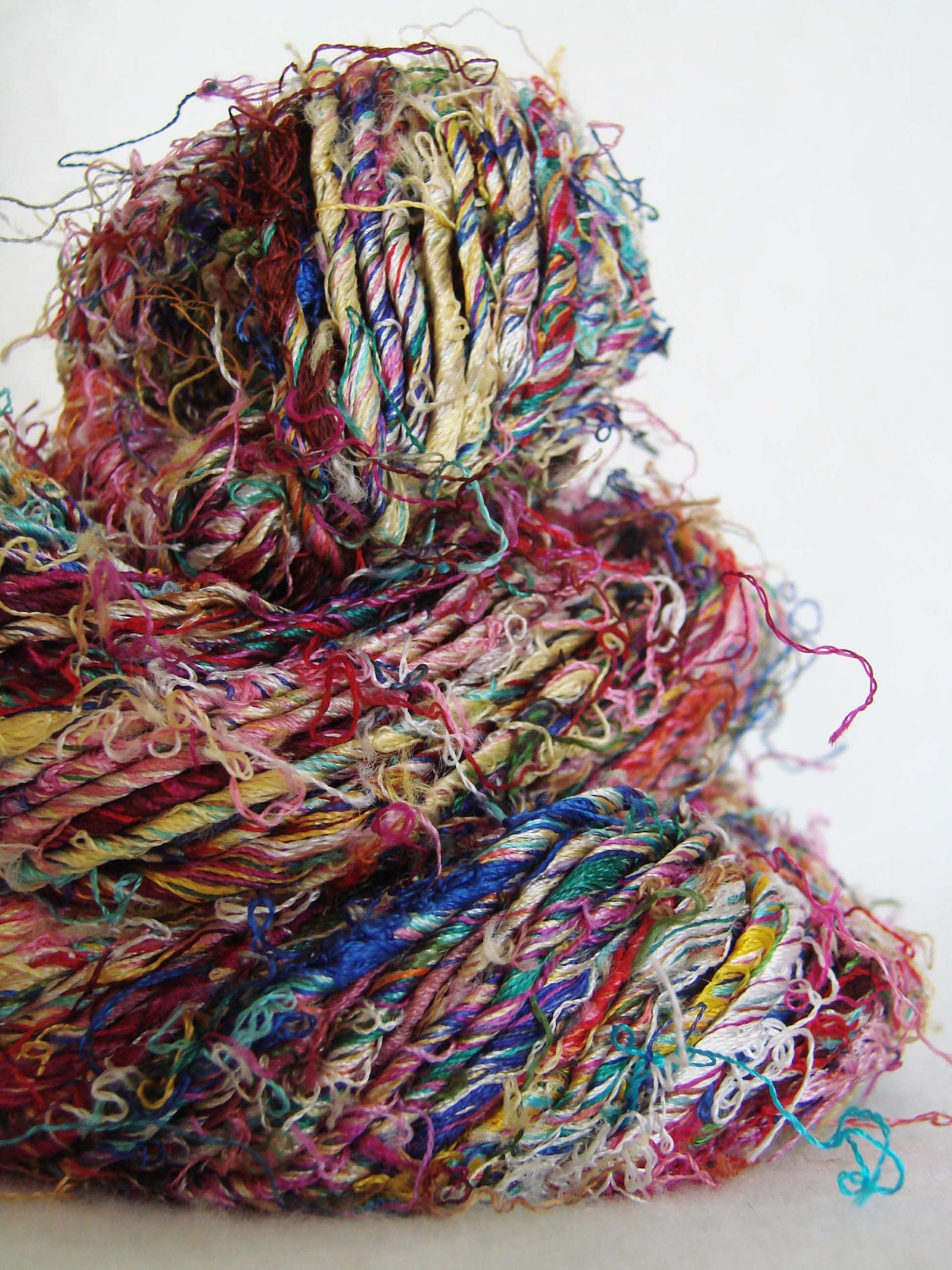 Recycled Sari Silk Yarn - 95 gm