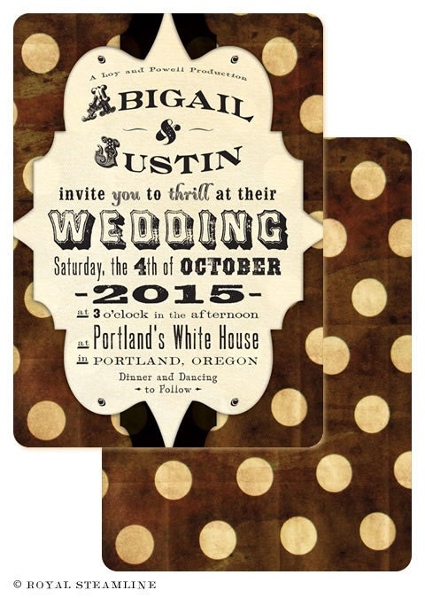 Calliope - Vintage / Carnival / Steampunk Wedding Invitation Sample