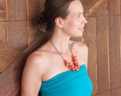 orange/rust rock candy cluster necklace