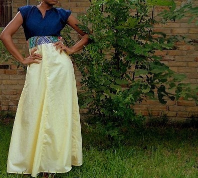 S A L E--flyTie original design contrast maxi dress