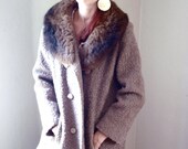 1050's 60's STUNNING  fur collar luxury long glam jacket coat price just lowered was 300 dollars