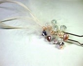 Pearl Crystal Feather Hair Pin