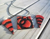polymer clay pendant abstract OOAK