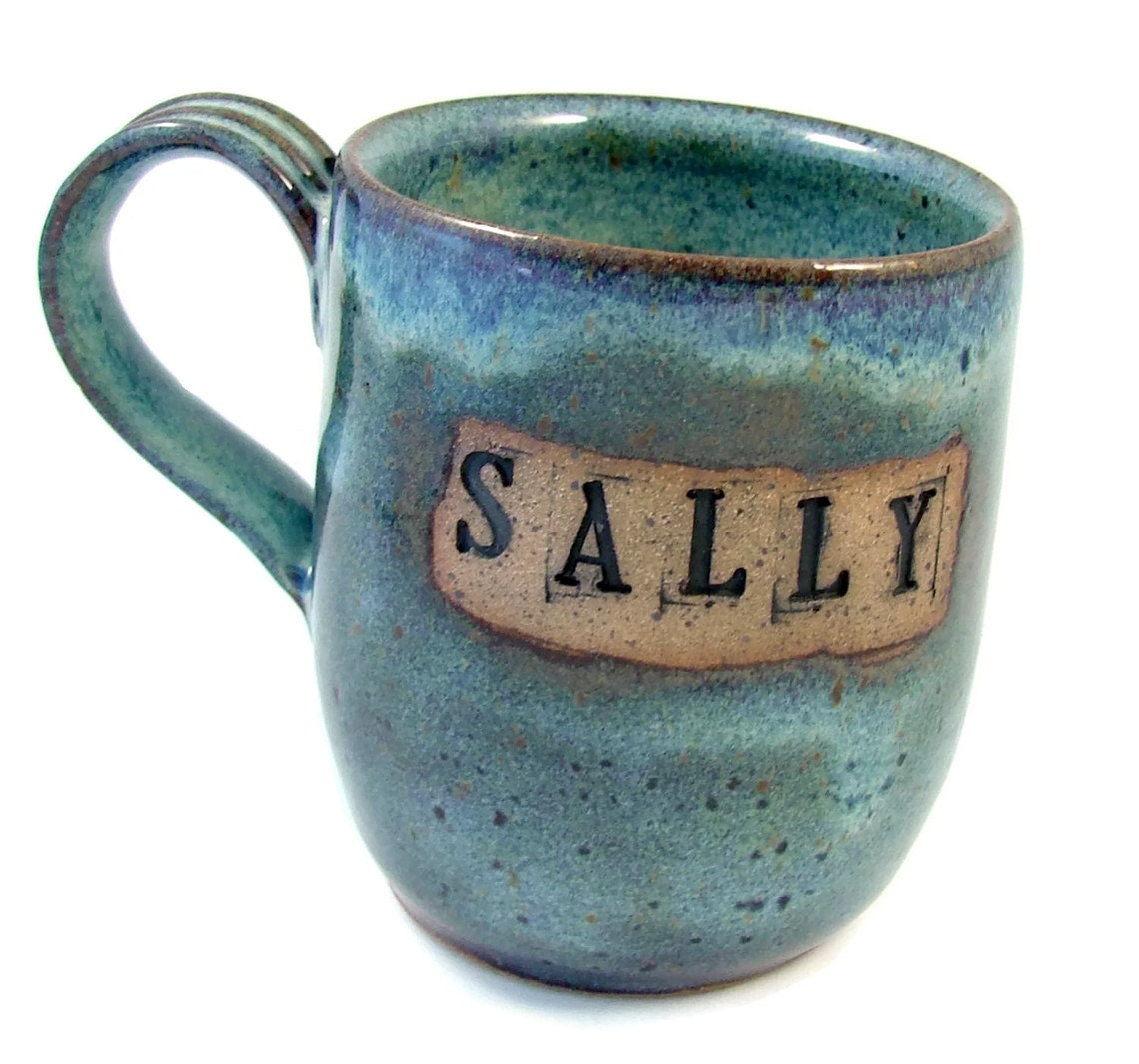 Personalized Ceramic Mugs - Customized and Handmade for You - Wheel Thrown Stoneware Clay Pottery
