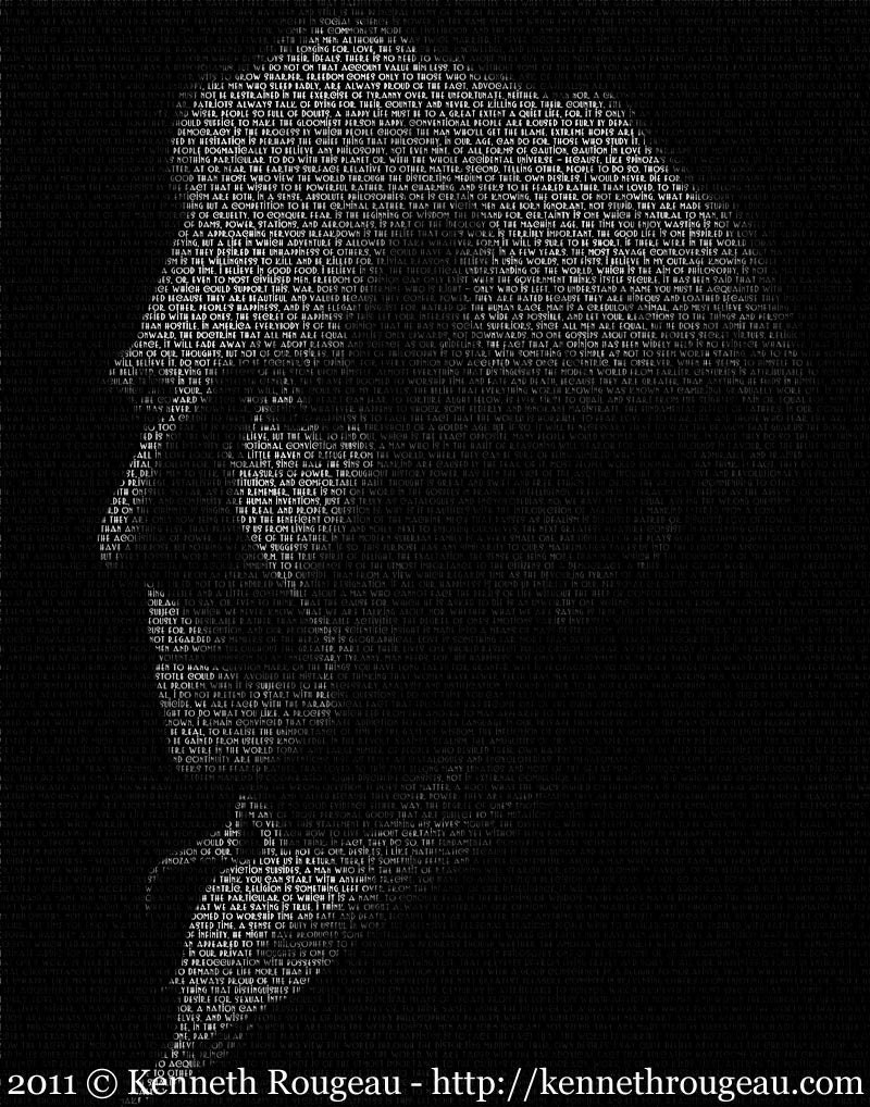 Bertrand Russell - 11x14 Typographical Portrait Fine Art Print
