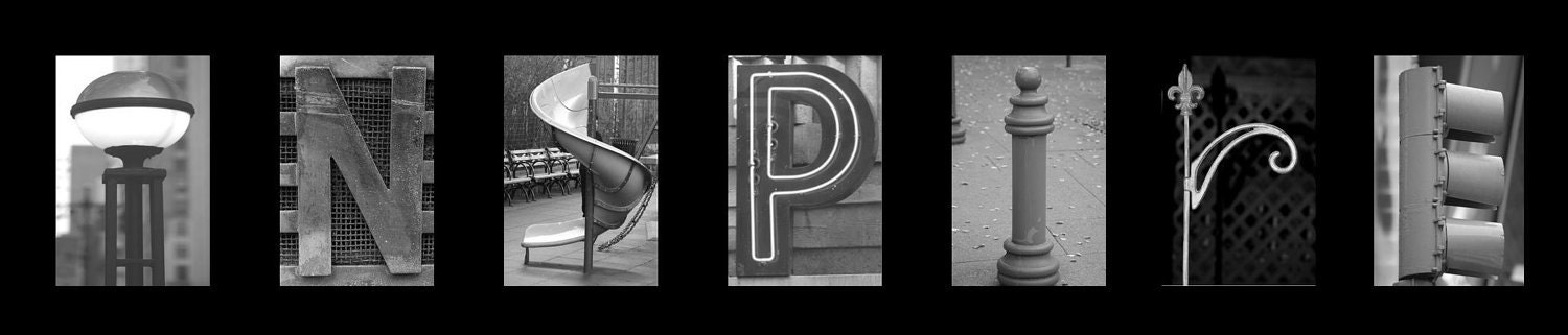INSPIRE-201 Alphabet Letter Art Photography choices- available in Color, Black & White or Sepia