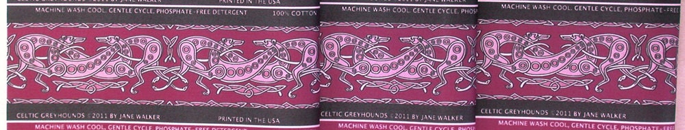 Greyhound Fabric Celtic Knot Cotton Sateen, Dark Pink