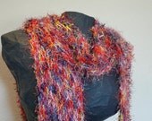 Multi color scarf or belt extra long and shaggy