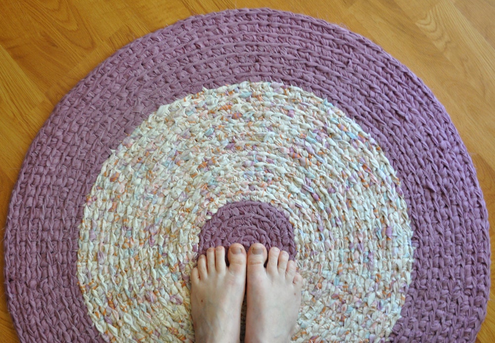 Crochet Area Rag Rug - Lilac Suset by EKRA