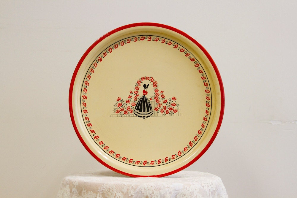 Mid Century Rose Garden Tray