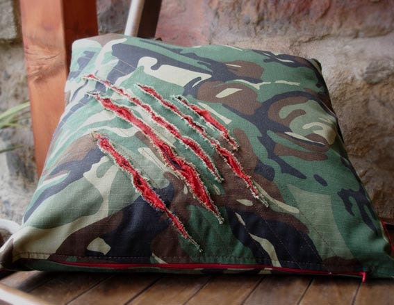 camouflage cushion / pillow cover army hunter war military style