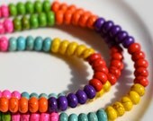 Multi Color Magnesite Turquoise Rondelle Beads    FULL STRAND