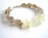 Rutilated Quartz Moonstone Briolette Bracelet Teardrop Polished Nugget