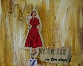 Original Mixed Media Painting - Prittier Hair 10x10
