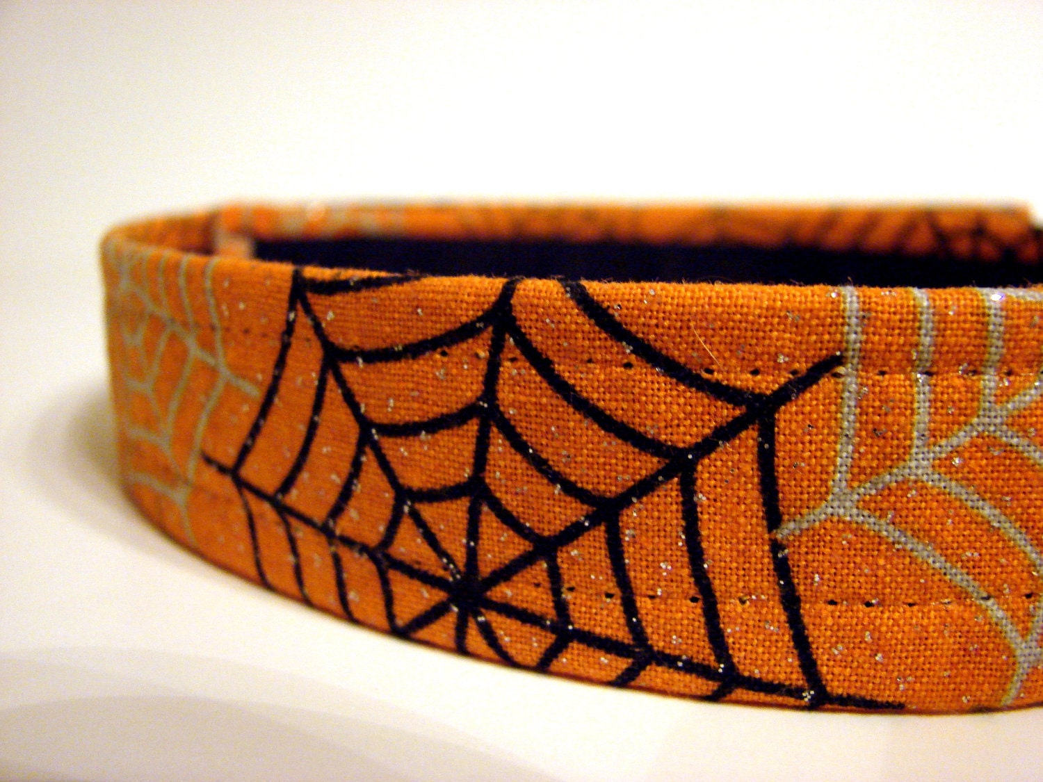 Dog Collar: Halloween Spiders With Sparkles
