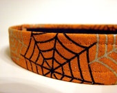 Dog Collar: Halloween Spiders With Sparkles