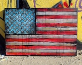 RESERVED American Flag No. 6 Large Mixed Media Pop Art Painting on Canvas 24 x 36