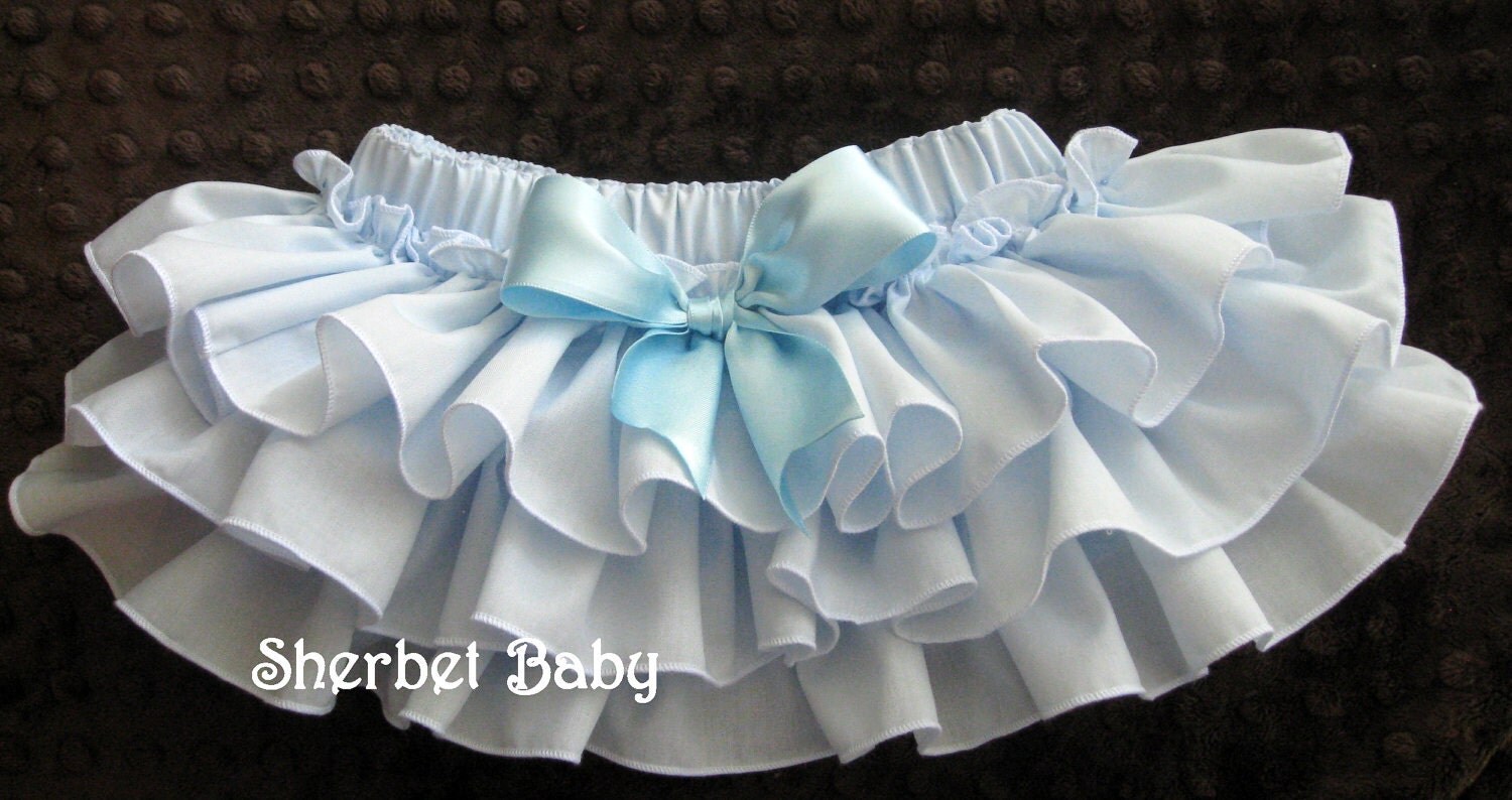 Sassy Pants Ruffle Diaper Cover Panty in Light Baby Blue Other Colors Available upon Request