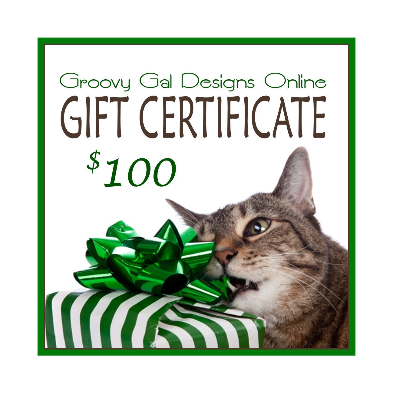 100-US-Dollar Gift Certificate to Groovy Gal Designs Online Shop